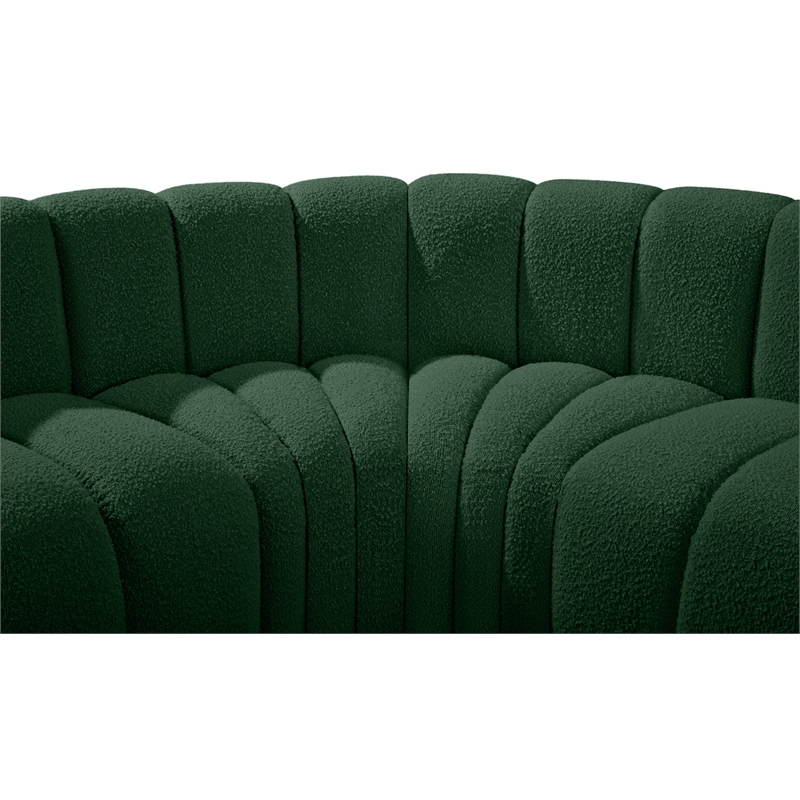 Meridian Furniture Arc Green Boucle Fabric Modular Sectional