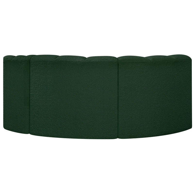 Meridian Furniture Arc Green Boucle Fabric Modular Sectional