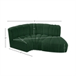 Meridian Furniture Arc Green Boucle Fabric Modular Sectional