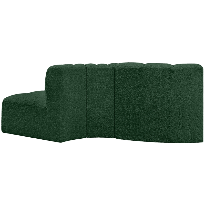 Meridian Furniture Arc Green Boucle Fabric Modular Sectional