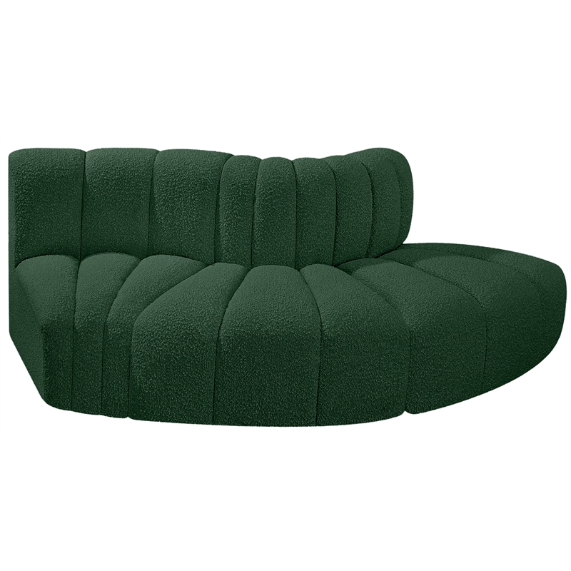 Meridian Furniture Arc Green Boucle Fabric Modular Sectional