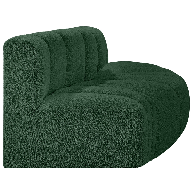 Meridian Furniture Arc Green Boucle Fabric Modular Sectional