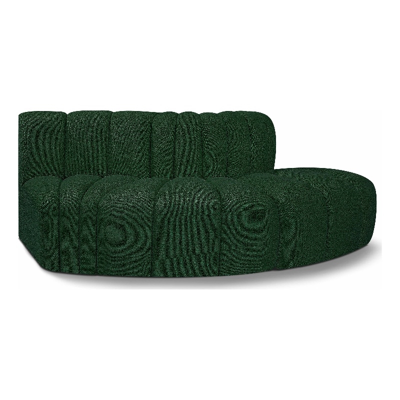 Meridian Furniture Arc Green Boucle Fabric Modular Sectional