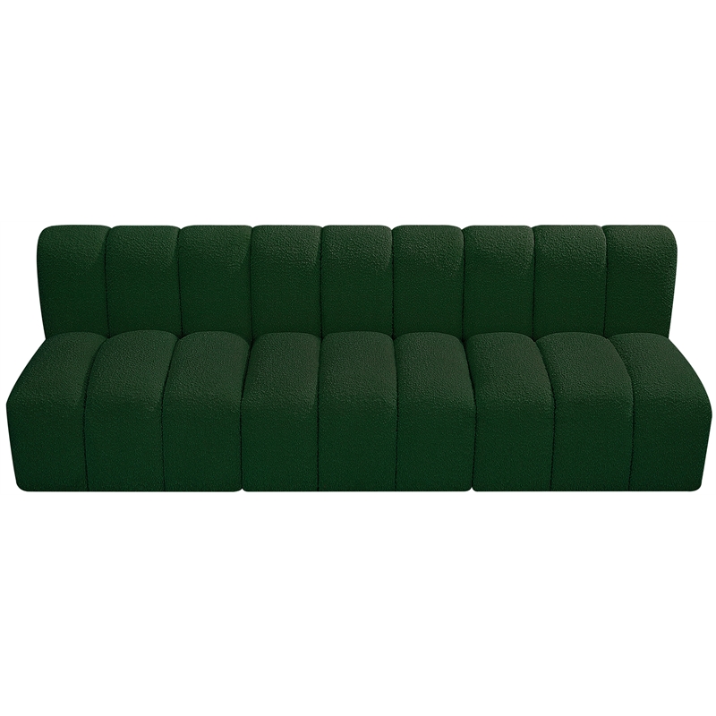 Meridian Furniture Arc Green Boucle Fabric Modular Sectional