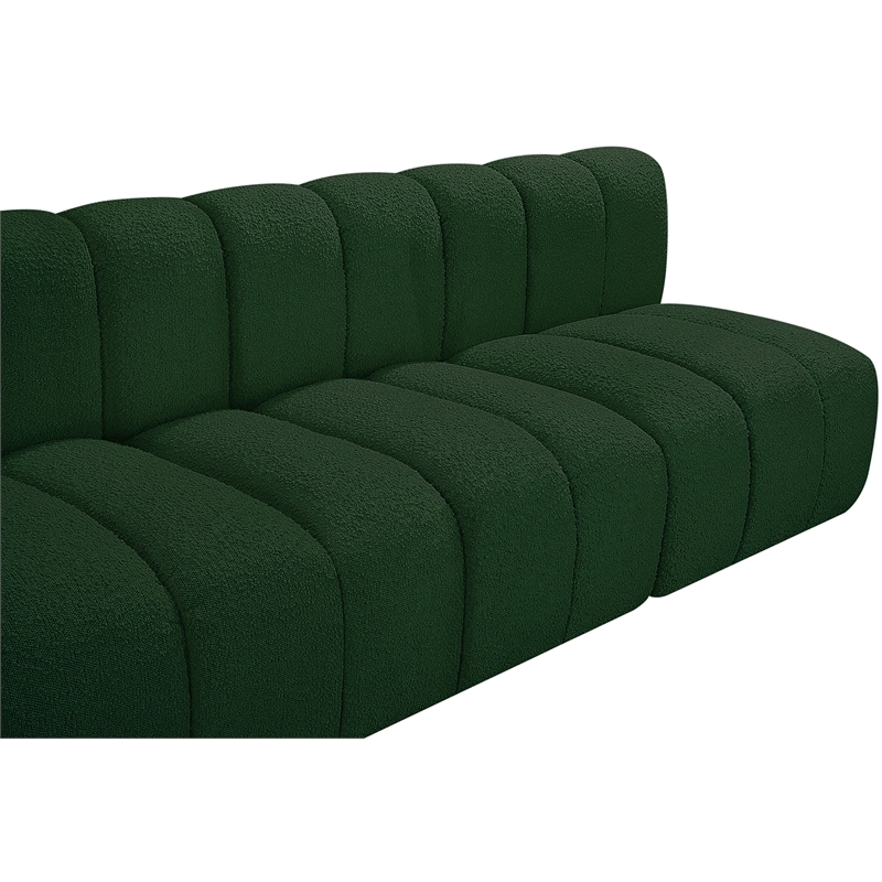 Meridian Furniture Arc Green Boucle Fabric Modular Sectional