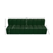 Meridian Furniture Arc Green Boucle Fabric Modular Sectional