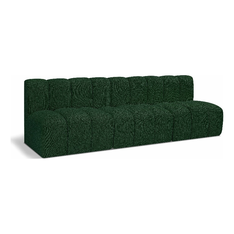 Meridian Furniture Arc Green Boucle Fabric Modular Sectional