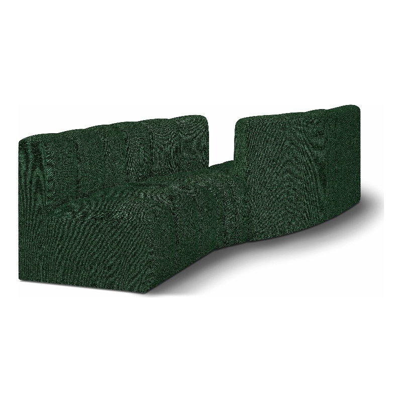 Meridian Furniture Arc Green Boucle Fabric Modular Sectional