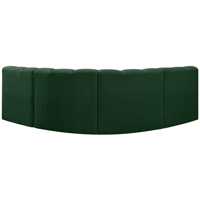 Meridian Furniture Arc Green Boucle Fabric Modular Sectional