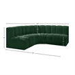 Meridian Furniture Arc Green Boucle Fabric Modular Sectional