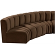 Meridian Furniture Arc Brown Velvet Modular Sectional