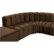 Meridian Furniture Arc Brown Velvet Modular Sectional