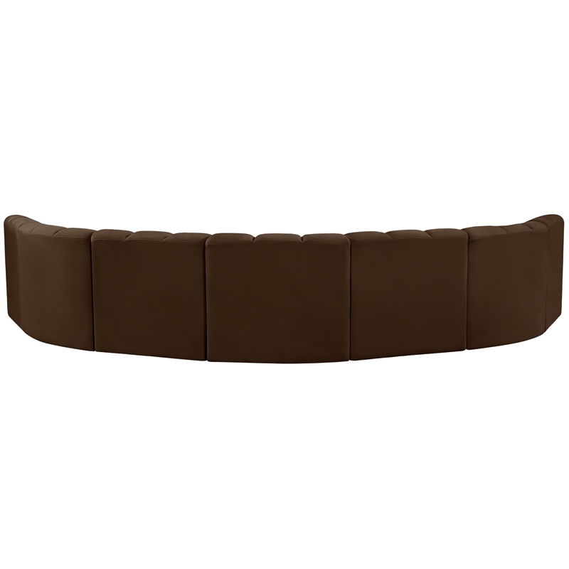 Meridian Furniture Arc Brown Velvet Modular Sectional