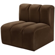 Meridian Furniture Arc Brown Velvet Straight Chair