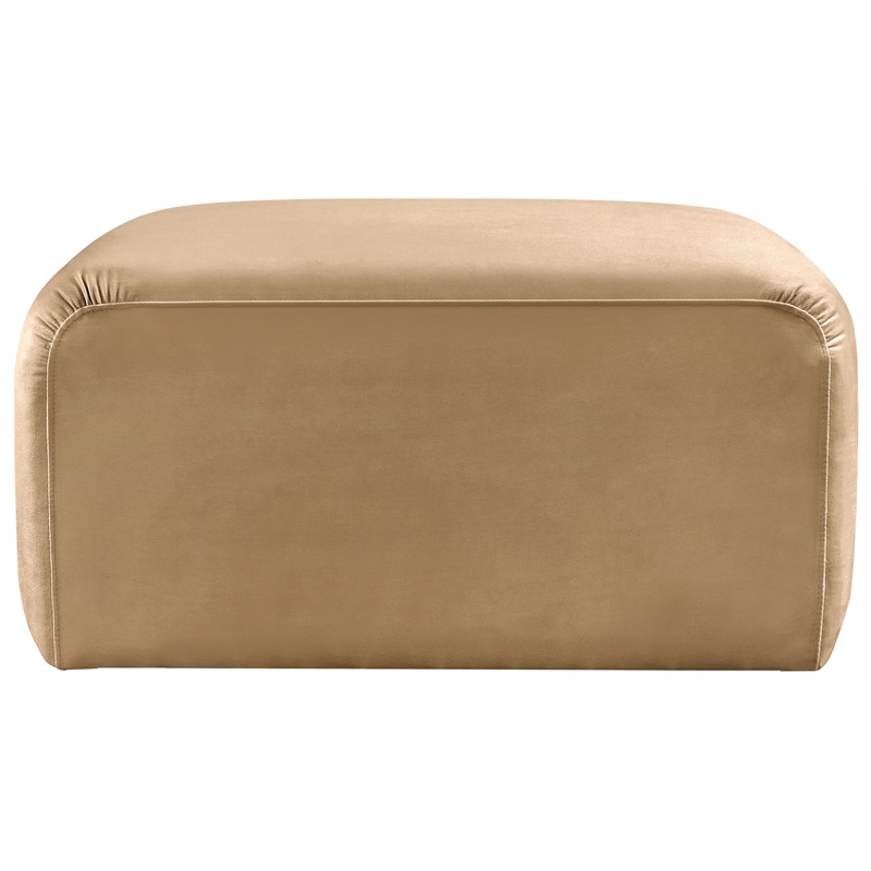 Meridian Furniture Arc Camel Velvet Ottoman