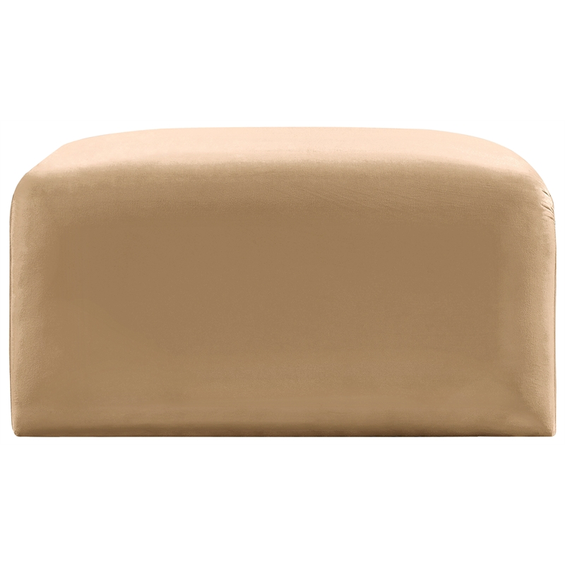 Meridian Furniture Arc Camel Velvet Ottoman