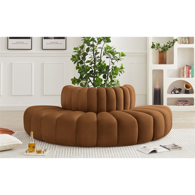 Meridian Furniture Arc Saddle Velvet Modular Sectional