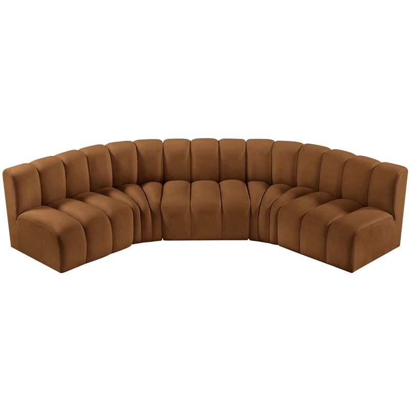 Meridian Furniture Arc Saddle Velvet Modular Sectional
