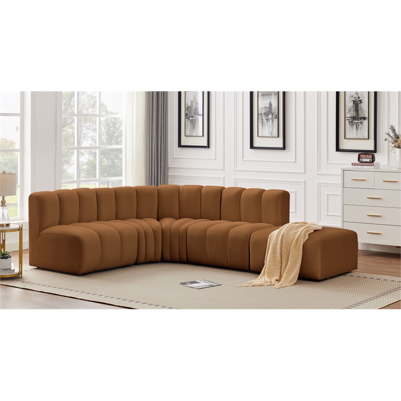 Meridian Furniture Arc Saddle Velvet Modular Sectional