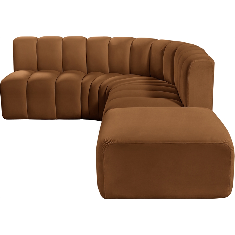 Meridian Furniture Arc Saddle Velvet Modular Sectional