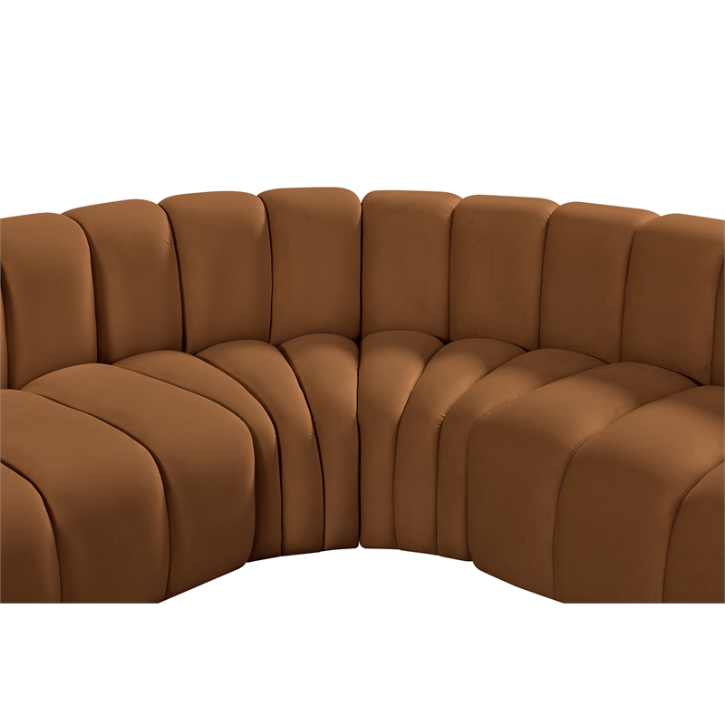Meridian Furniture Arc Saddle Velvet Modular Sectional
