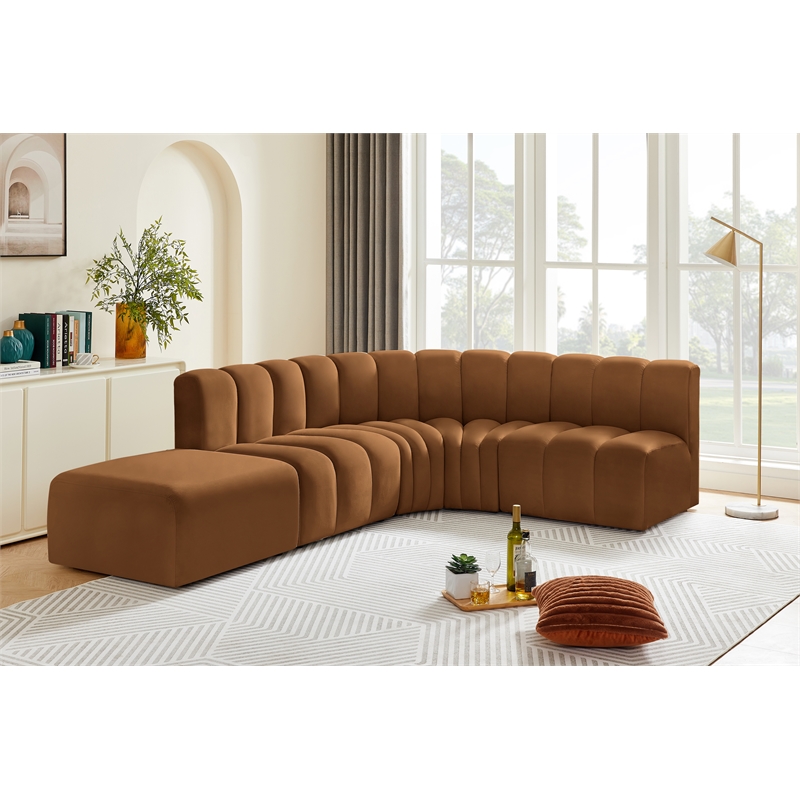 Meridian Furniture Arc Saddle Velvet Modular Sectional