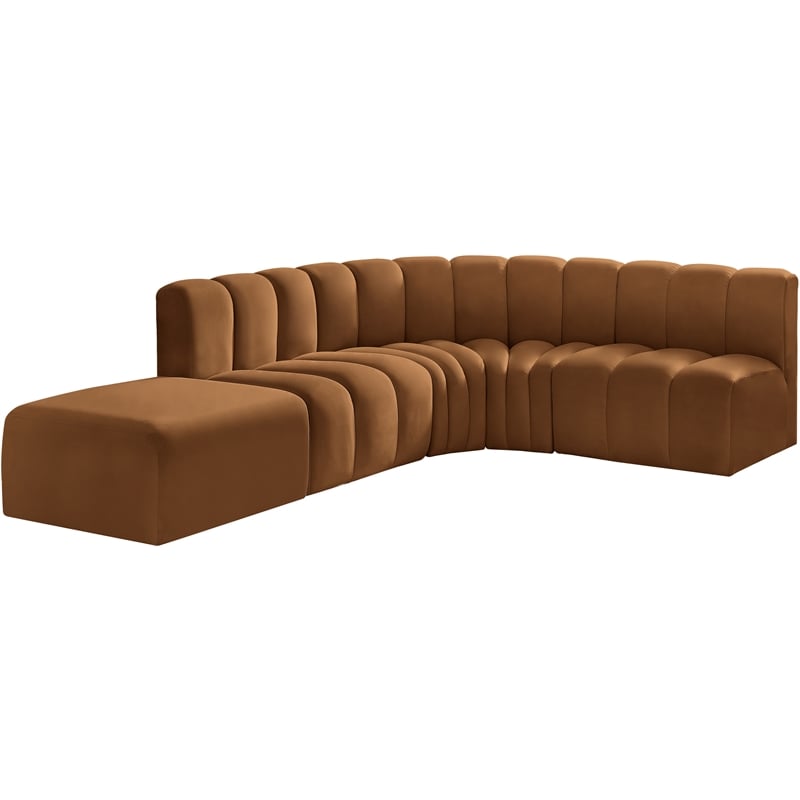 Meridian Furniture Arc Saddle Velvet Modular Sectional