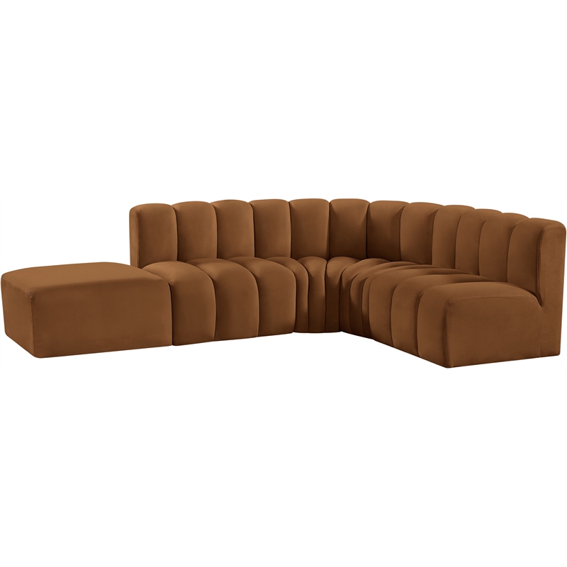 Meridian Furniture Arc Saddle Velvet Modular Sectional