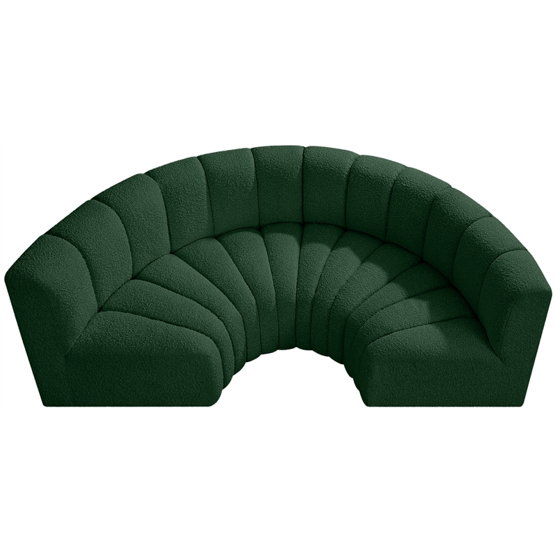 Meridian Furniture Arc Green Boucle Fabric Modular Sectional