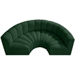 Meridian Furniture Arc Green Boucle Fabric Modular Sectional