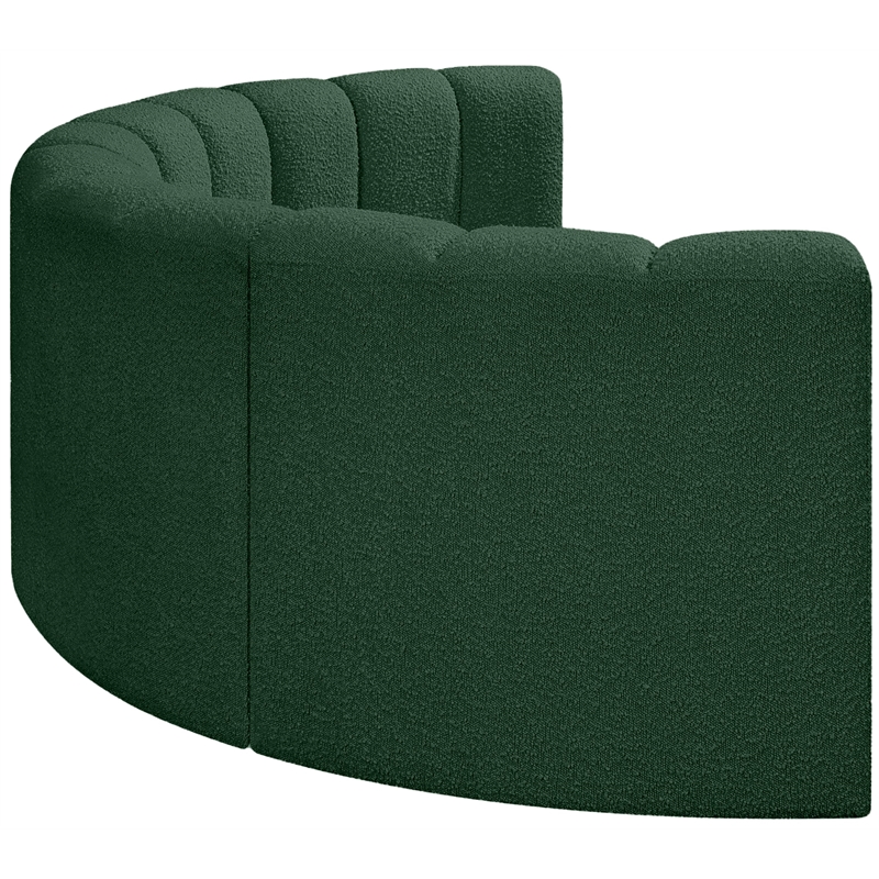 Meridian Furniture Arc Green Boucle Fabric Modular Sectional