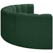 Meridian Furniture Arc Green Boucle Fabric Modular Sectional