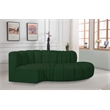 Meridian Furniture Arc Green Boucle Fabric Modular Sectional