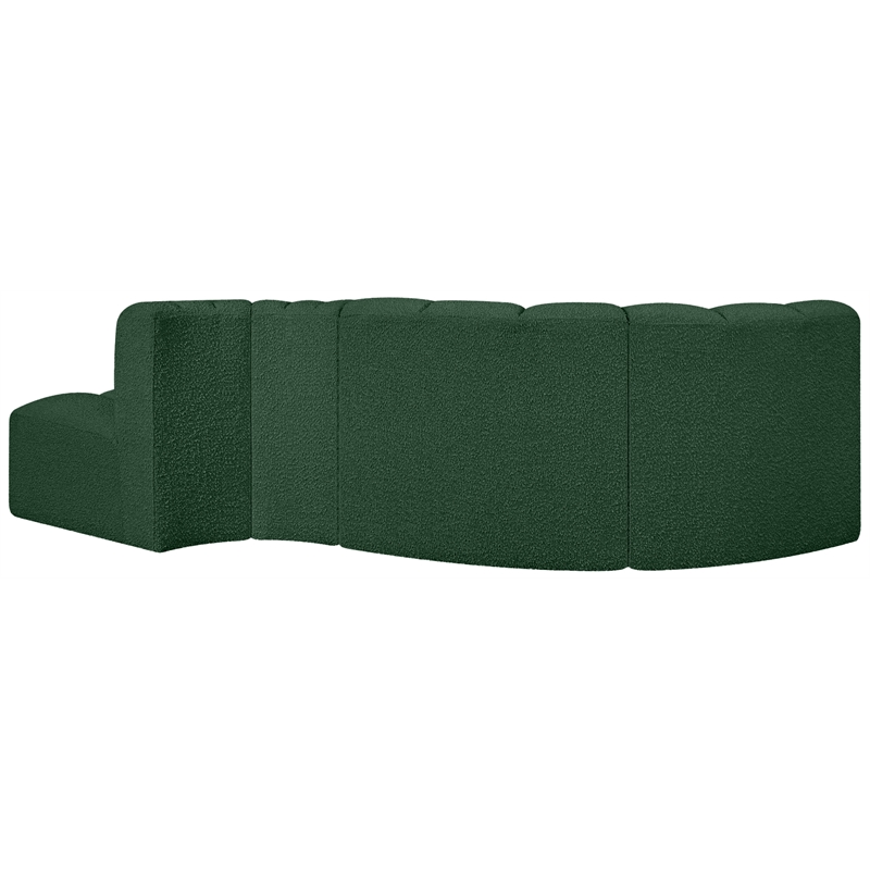 Meridian Furniture Arc Green Boucle Fabric Modular Sectional