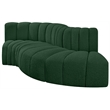 Meridian Furniture Arc Green Boucle Fabric Modular Sectional