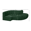 Meridian Furniture Arc Green Boucle Fabric Modular Sectional