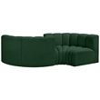 Meridian Furniture Arc Green Boucle Fabric Modular Sectional