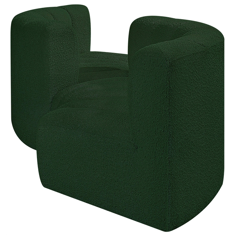 Meridian Furniture Arc Green Boucle Fabric Modular Sectional