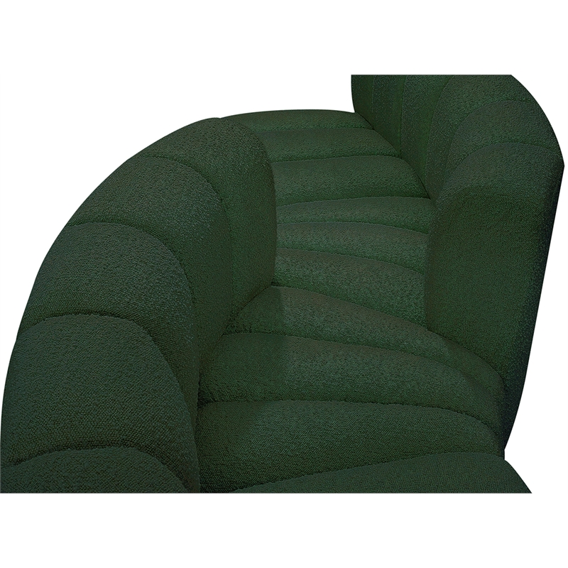 Meridian Furniture Arc Green Boucle Fabric Modular Sectional