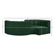 Meridian Furniture Arc Green Boucle Fabric Modular Sectional