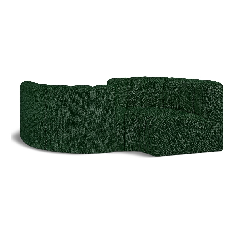 Meridian Furniture Arc Green Boucle Fabric Modular Sectional
