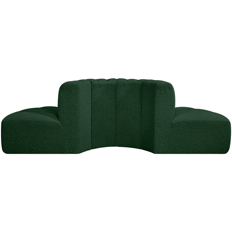 Meridian Furniture Arc Green Boucle Fabric Modular Sectional