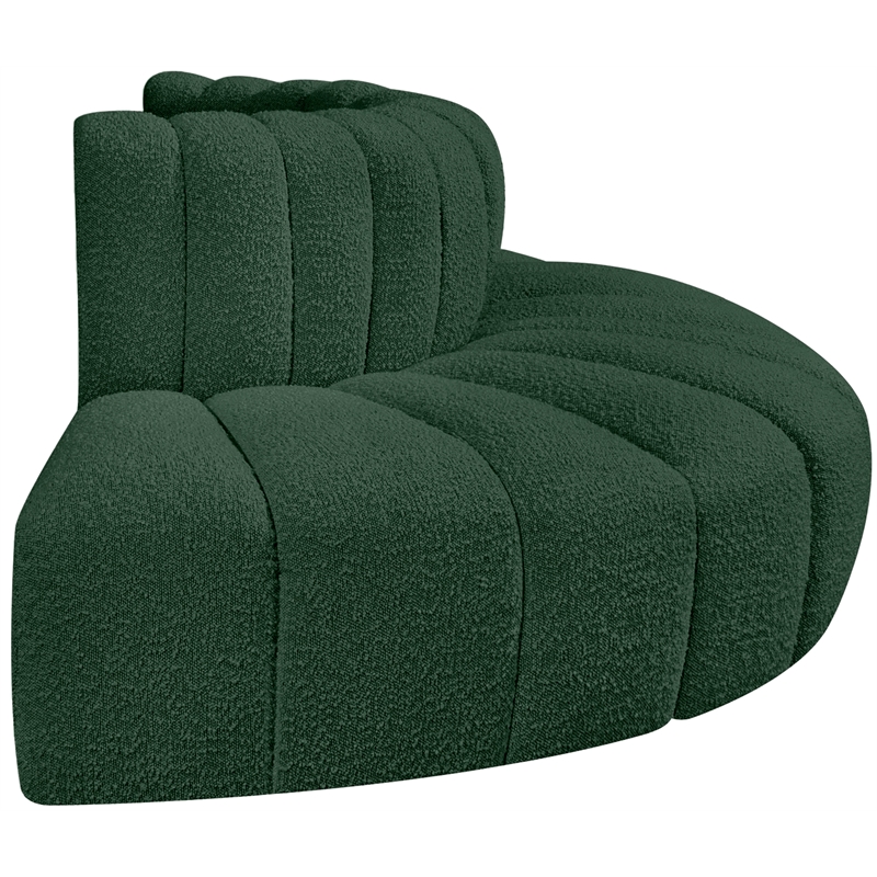 Meridian Furniture Arc Green Boucle Fabric Modular Sectional