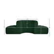 Meridian Furniture Arc Green Boucle Fabric Modular Sectional