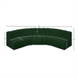 Meridian Furniture Arc Green Boucle Fabric Modular Sectional