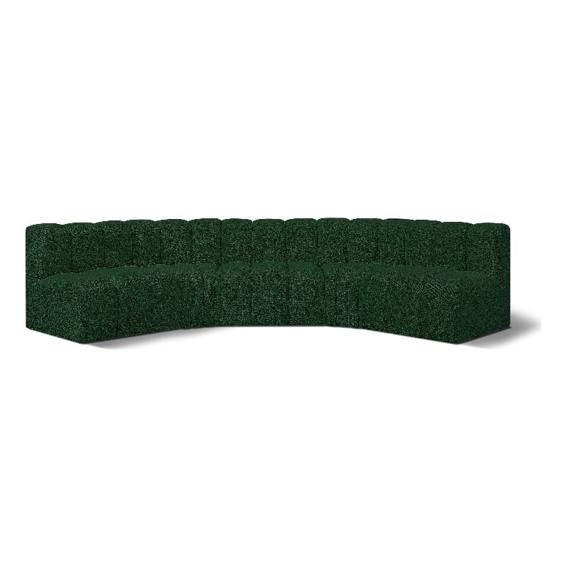 Meridian Furniture Arc Green Boucle Fabric Modular Sectional