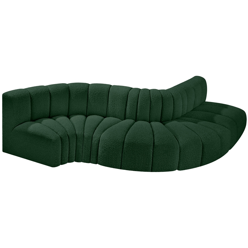Meridian Furniture Arc Green Boucle Fabric Modular Sectional