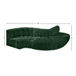 Meridian Furniture Arc Green Boucle Fabric Modular Sectional