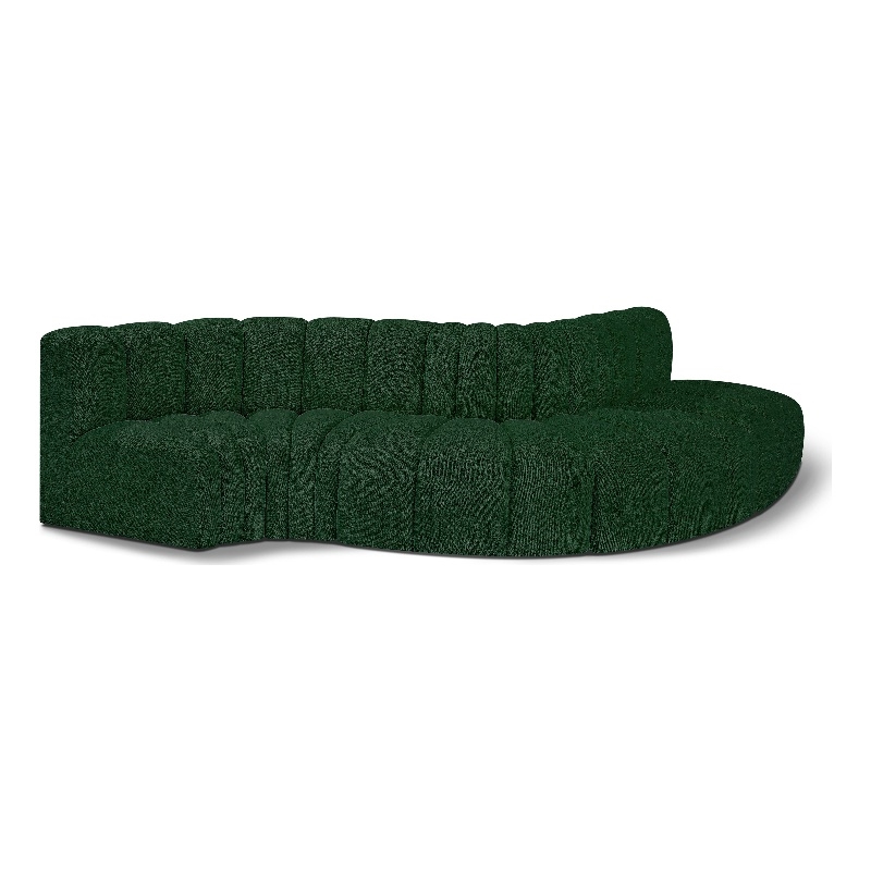 Meridian Furniture Arc Green Boucle Fabric Modular Sectional