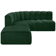 Meridian Furniture Arc Green Boucle Fabric Modular Sectional